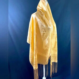 Gold fringe shawl